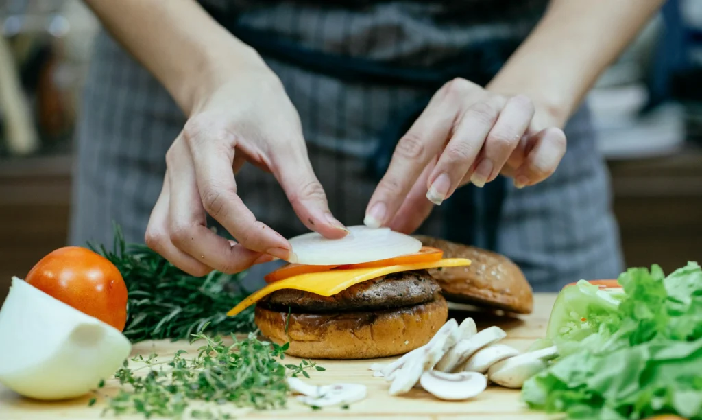 Ingredients and Equipment for burger