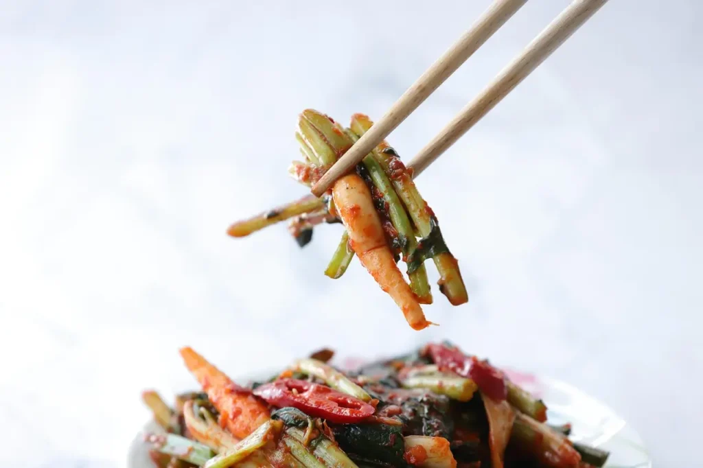Korean-style vegan kimchi tacos